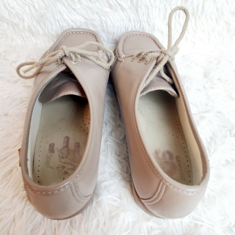 SAS SIESTA Women’s Moc Oxfords Mocha Leather Comfort Shoes Size 9B EUC - Picture 7 of 9